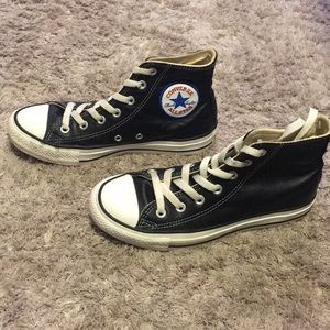 Leather Converse High Tops